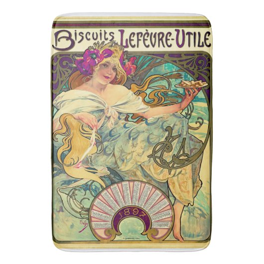 Koekjes Lefevre-Utile van Alphonse Mucha (1896) Badmat (Voorkant Verticaal)