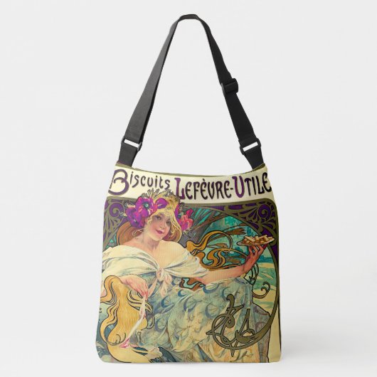 Koekjes Lefevre-Utile van Alphonse Mucha (1896) Crossbody Tas (Voorkant)