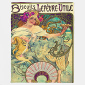 Koekjes Lefevre-Utile van Alphonse Mucha (1896) Fleece Deken (Voorkant)