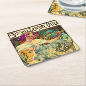 Koekjes Lefevre-Utile van Alphonse Mucha (1896) Kartonnen Onderzetters (Schuin)