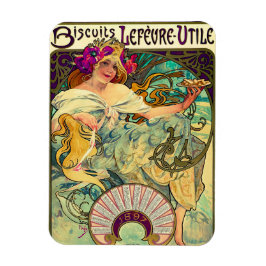 Koekjes Lefevre-Utile van Alphonse Mucha (1896) Magneet