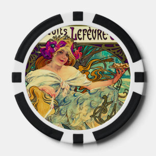 Koekjes Lefevre-Utile van Alphonse Mucha (1896) Poker Chips