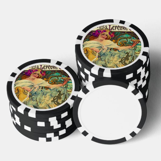Koekjes Lefevre-Utile van Alphonse Mucha (1896) Poker Chips (Opstapeling)