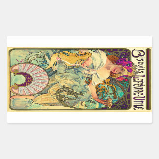 Koekjes Lefevre-Utile van Alphonse Mucha (1896) Rechthoekige Sticker