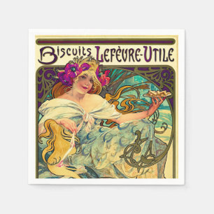 Koekjes Lefevre-Utile van Alphonse Mucha (1896) Servet