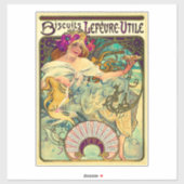 Koekjes Lefevre-Utile van Alphonse Mucha (1896) Sticker (Vel)
