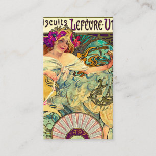Koekjes Lefevre-Utile van Alphonse Mucha (1896) Visitekaartje