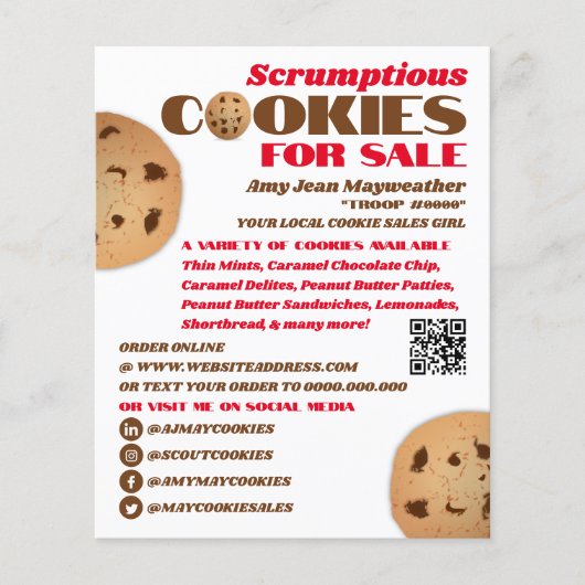 Koekjes Logo, koekjesverkoop Flyer (Voorkant)