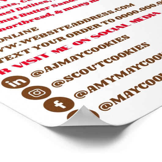 Koekjes Logo, koekjesverkoop Poster (Hoek)