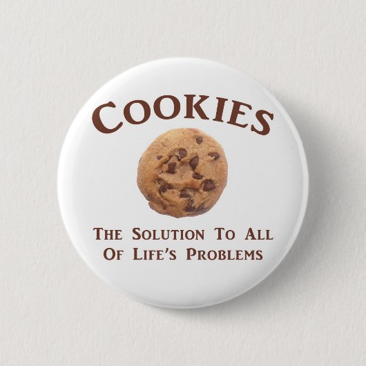 Koekjes lossen problemen op ronde button 5,7 cm (Voorkant)