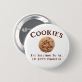 Koekjes lossen problemen op ronde button 5,7 cm (Voorkant /achterkant)