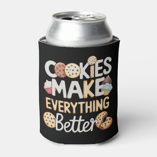 Koekjes maken alles beter Grappige Kerstmis Blikjeskoeler (Blikje Voorkant)