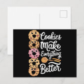 Koekjes maken alles beter grappige kerstmis feestdagenkaart (Voorkant / Achterkant)