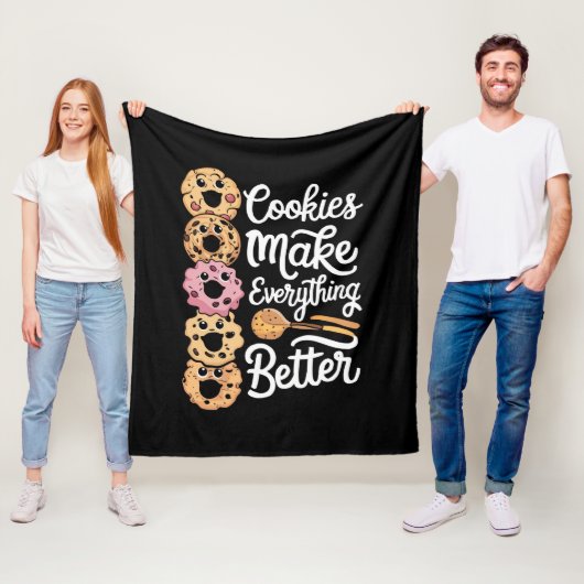 Koekjes maken alles beter grappige kerstmis fleece deken (In situ)