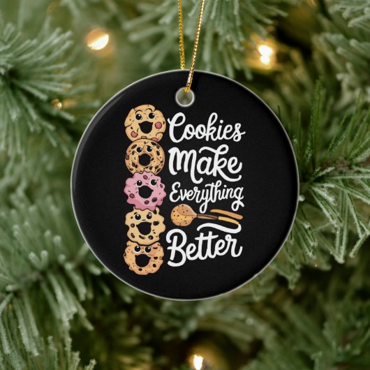 Koekjes maken alles beter grappige kerstmis keramisch ornament (Boom)