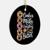 Koekjes maken alles beter grappige kerstmis keramisch ornament (Rechts)