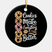 Koekjes maken alles beter grappige kerstmis keramisch ornament (Voorkant)