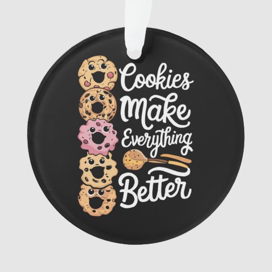 Koekjes maken alles beter grappige kerstmis ornament (voorkant)