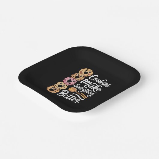 Koekjes maken alles beter grappige kerstmis papieren bordje (Gebogen)