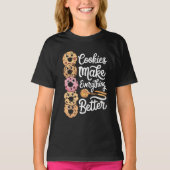 Koekjes maken alles beter grappige kerstmis t-shirt (Voorkant)