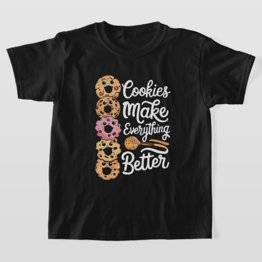 Koekjes maken alles beter grappige kerstmis t-shirt (Laagn)