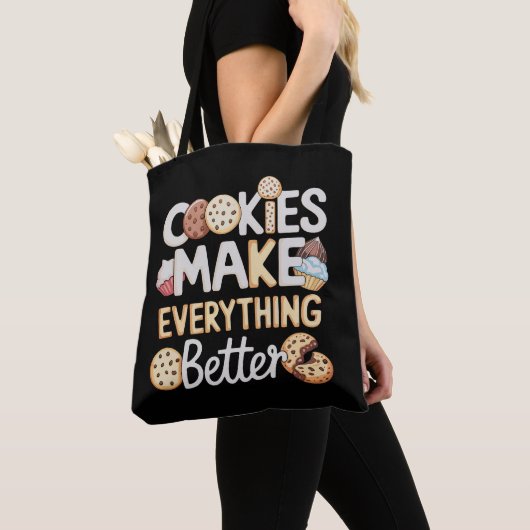 Koekjes maken alles beter Grappige Kerstmis Tote Bag (Dichtbij)