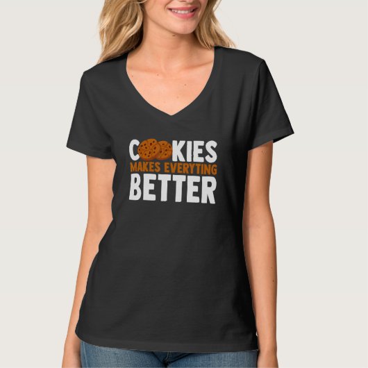 Koekjes maken alles beter met chocolade-chips t-shirt (Voorkant)