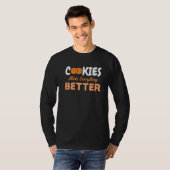 Koekjes maken alles beter met chocolade t-shirt (Voorkant volledig)
