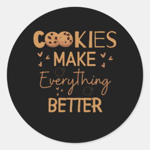 Koekjes maken alles beter ronde sticker