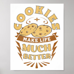 koekjes maken het leven beter grappige koekjes poster