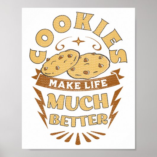 koekjes maken het leven beter grappige koekjes poster (Voorkant)