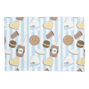 Koekjes & Melk Blauw Witte Gestreepte Jongens Kussensloop