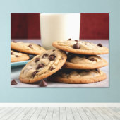 Koekjes & Melk Canvas Afdruk (Insitu (Houten vloer))