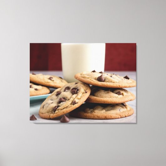 Koekjes & Melk Canvas Afdruk (Voorkant)