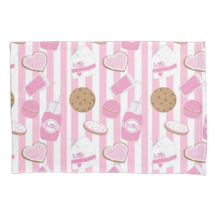 Koekjes & Melk Roze en Witte Gestreepte Meisjes Kussensloop