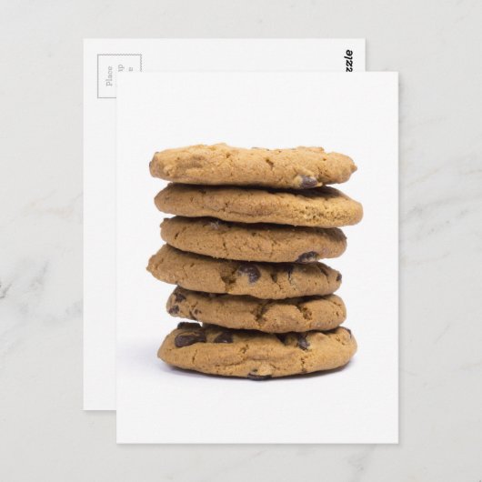 koekjes met een gestapelde heerlijke chocoladechip briefkaart (Voorkant / Achterkant)
