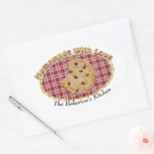 Koekjes met liefde ovale sticker (Envelop)