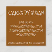 koekjes met rotskaart, decorator, plakkergebak vierkante visitekaartje (Achterkant)