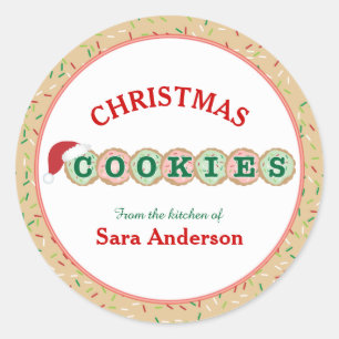 Koekjes met Sprinkles kerstbakken Ronde Sticker