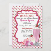 Koekjes, Milkshake en Cupcake Invitation 2 Kaart (Voorkant)
