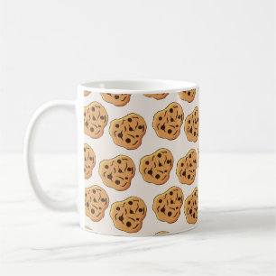 koekjes naadloos patroon. hand-getrokken illus koffiemok