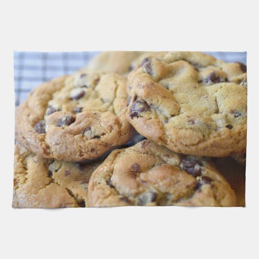 Koekjes op de keukenhanddoeken van het koelhuis (Horizontaal)