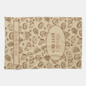  koekjes patroon gepersonaliseerde naam keuken theedoek (Horizontaal)