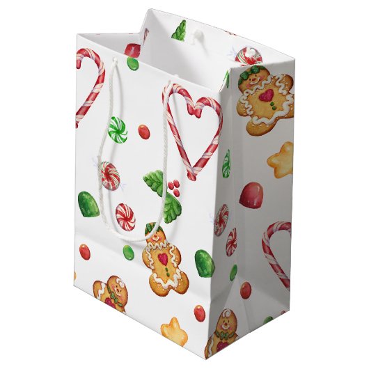Koekjes, peppermint-harten, druppels medium cadeauzakje (Achterkant Gekanteld)