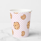 Koekjes Roze strepen Birthday Party Papieren Bekers (Achterkant)