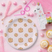 Koekjes Roze strepen Borden van papier Papieren Bordje (Feest)