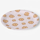 Koekjes Roze strepen Borden van papier Papieren Bordje (Gekanteld)