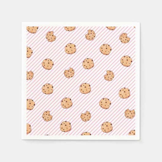 Koekjes Roze strepen Borden van papier Servet (Voorkant)