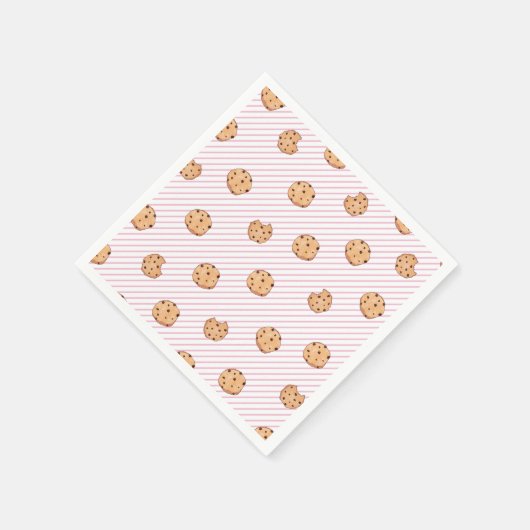 Koekjes Roze strepen Borden van papier Servet (Hoek)