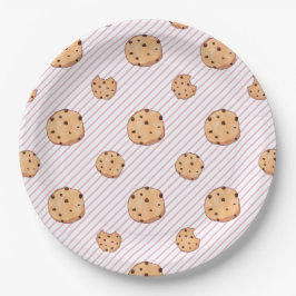 Koekjes Roze strepen Verjaardagsfeestje Papieren b Bordje